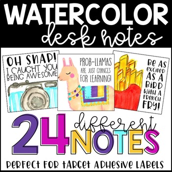 350x350 Fun Watercolor Desk Notes