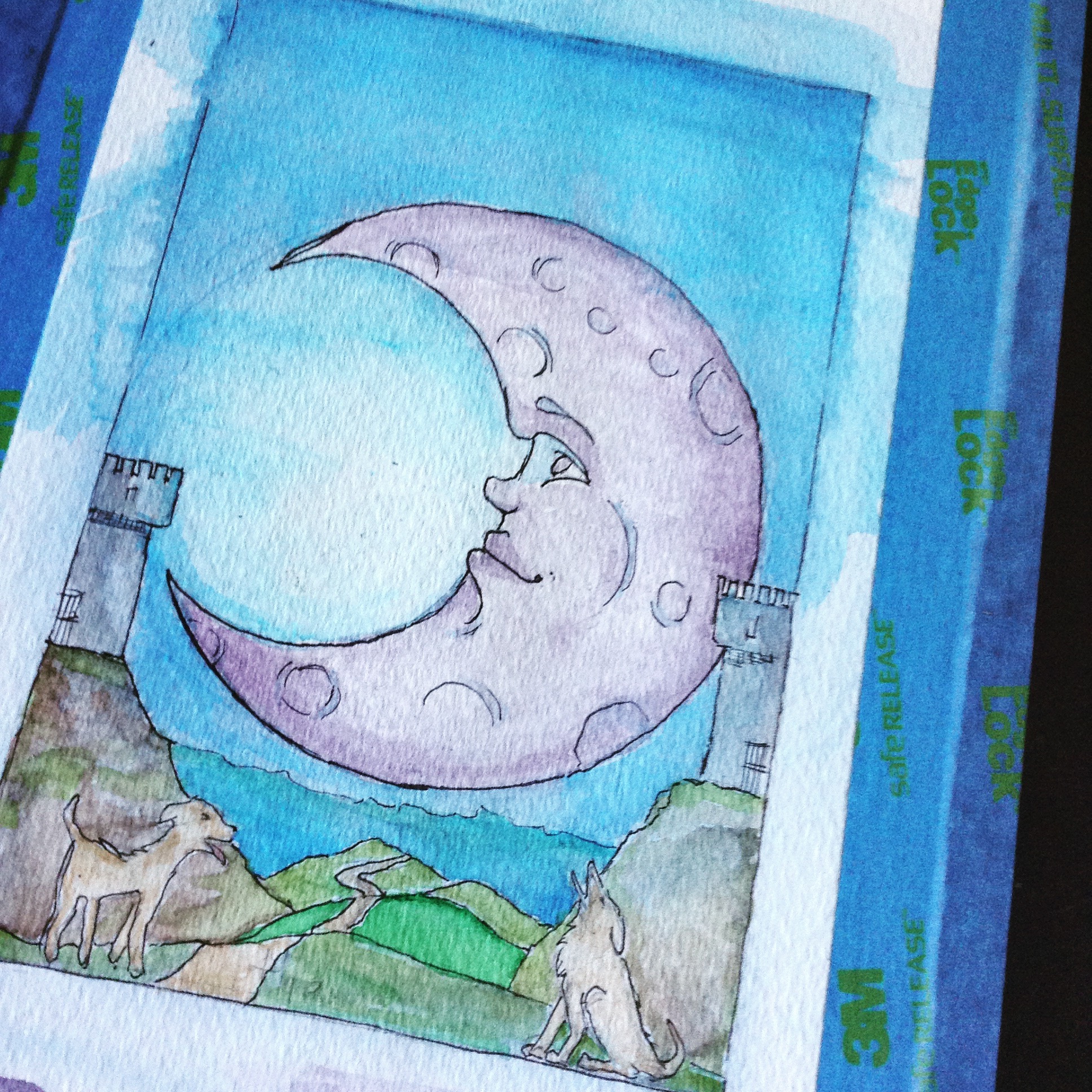 1936x1936 Moon Tarot Card Watercolor Wip Gettingcreative365