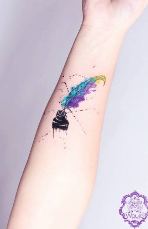 600x925 Examples Of Watercolor Tattoo Art And Design