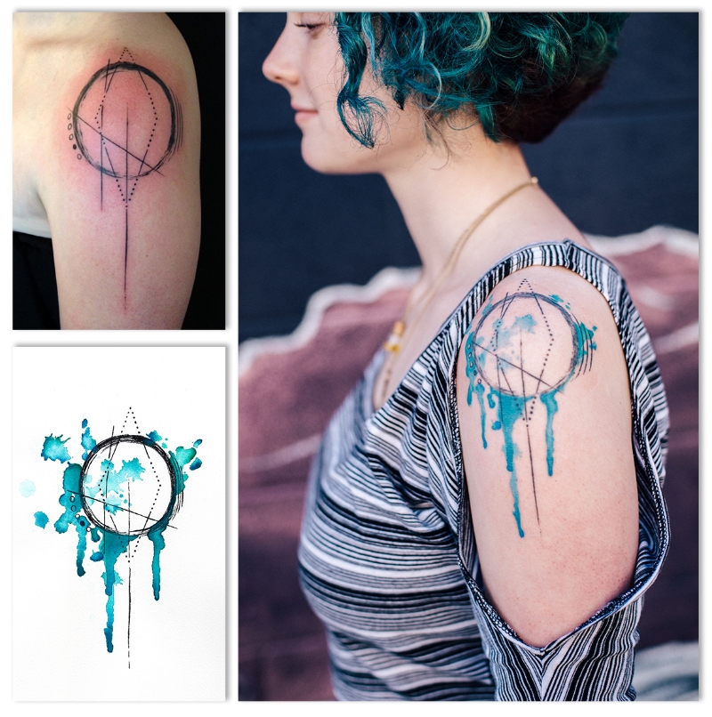 800x806 Watercolor Tattoo Design
