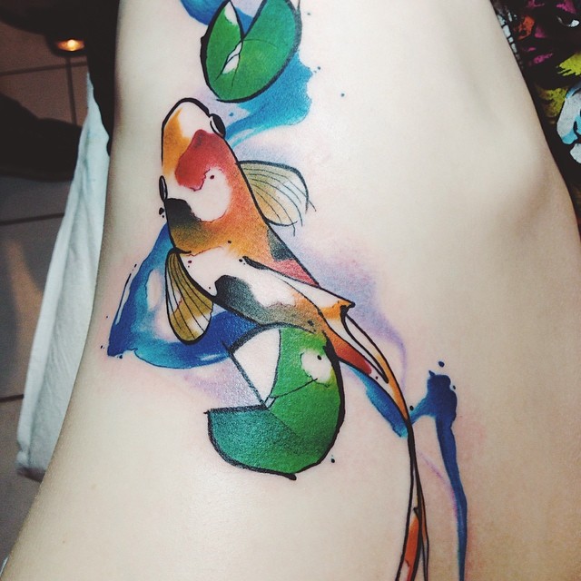 640x640 Colorful Koi Fish Tattoos For Girls Watercolor Tattoo Ideas