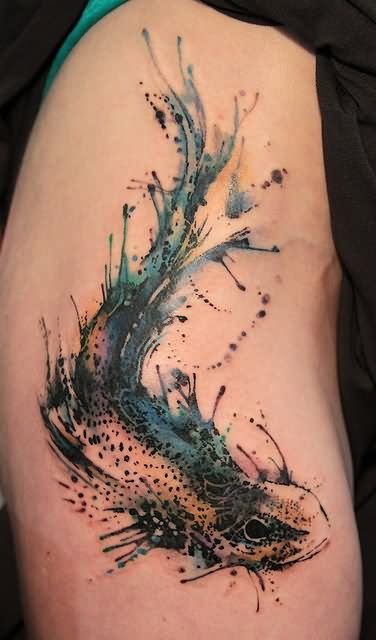 376x640 Watercolor Fish Tattoo