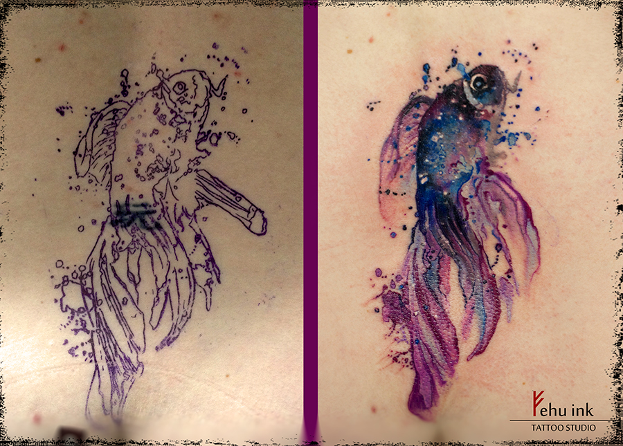 900x645 Watercolor Fish Tattoo (Cover Up) By Ellegottzi