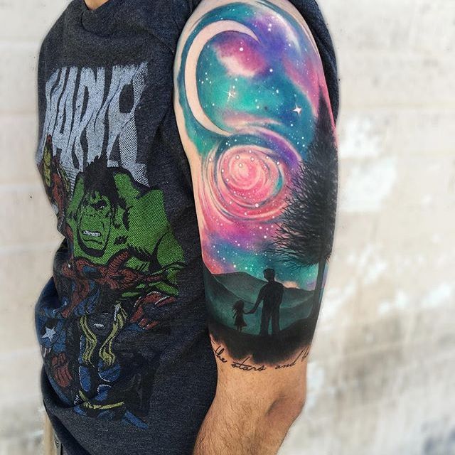 Watercolor Tattoo Galaxy