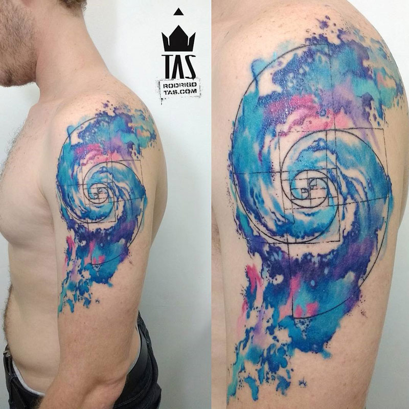 800x800 Watercolor Galaxy Spiral Amp Golden Ratio Best Tattoo Design Ideas