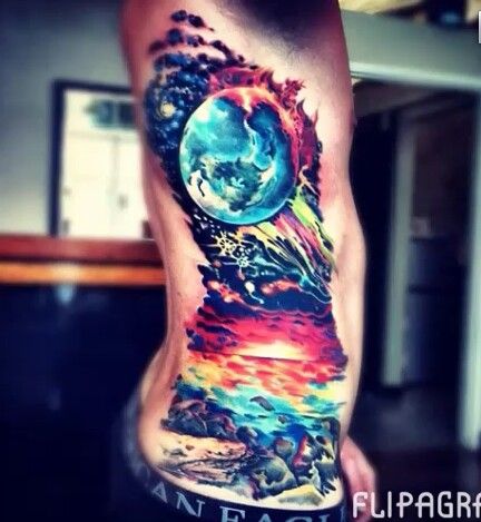 432x469 25 Stunning Space Tattoos Tats Watercolour Tattoos