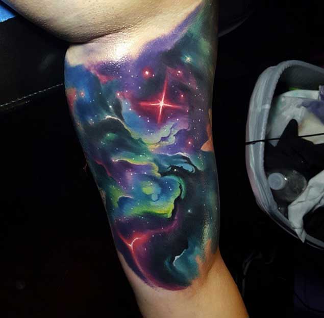 635x622 50 Earth Shattering Space Tattoos That Are Literally Out Of This