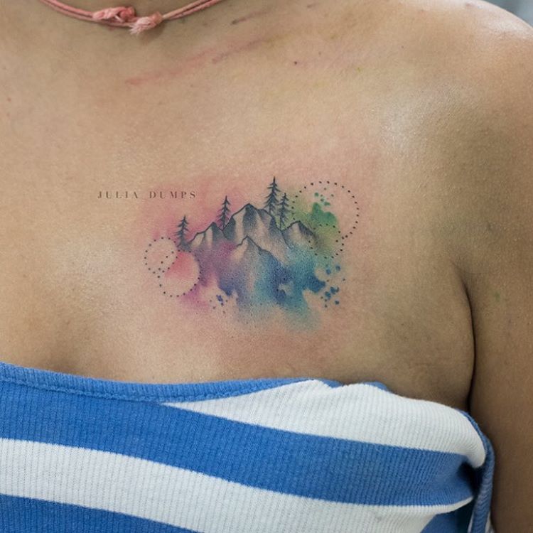 750x750 Watercolor Tattoo By Julia Dumps