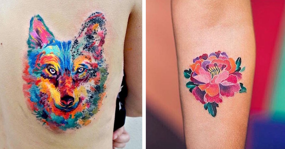 1200x628 Watercolor Tattoos That Beautifully Transform Skin Into A Canvas