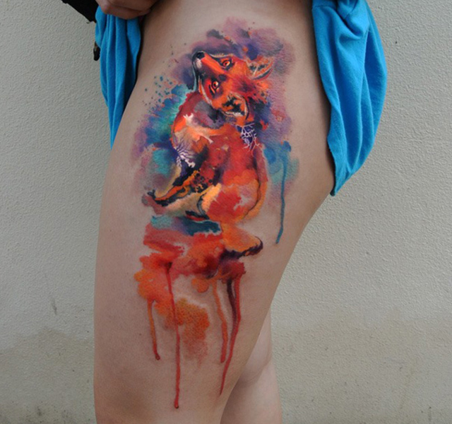 640x600 Amazing Watercolor Tattoos By A Czech Artist That Only Does One