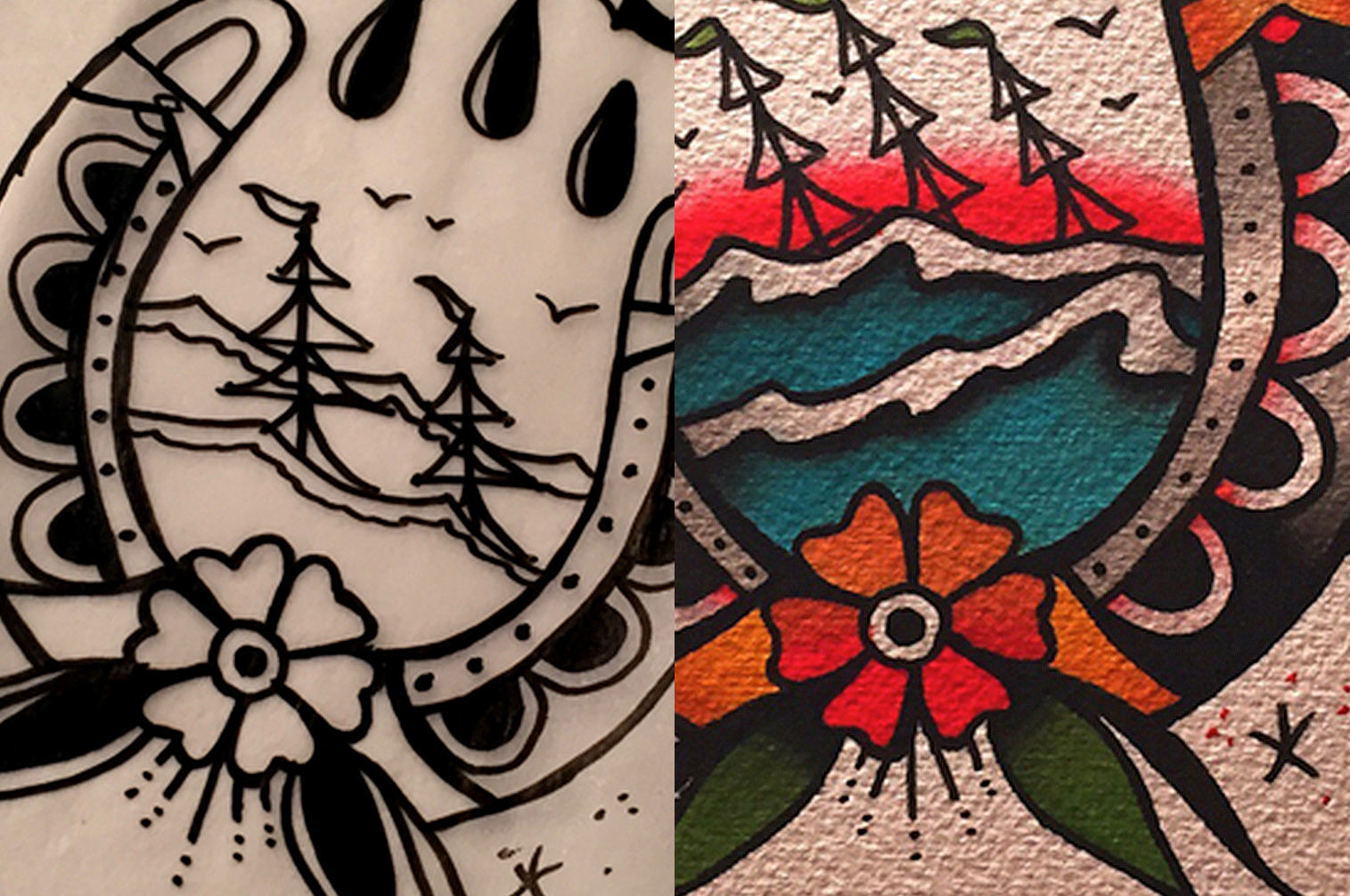 1515x1006 How To Paint Traditional Tattoo Flash Enlighten Creative Studio