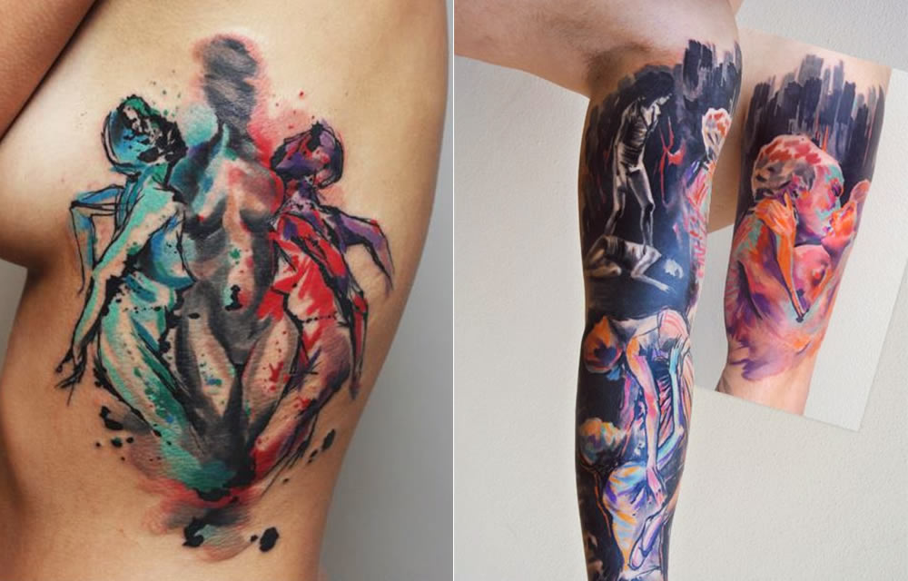 1000x640 Tattoos Inspired By Painting Techniques Scene360