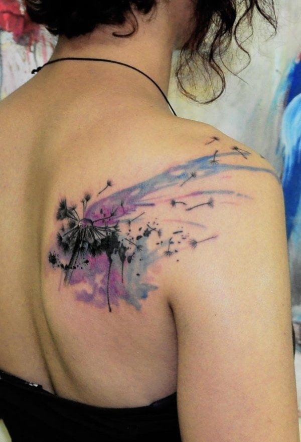 600x882 Watercolor Flower Tattoo Painting