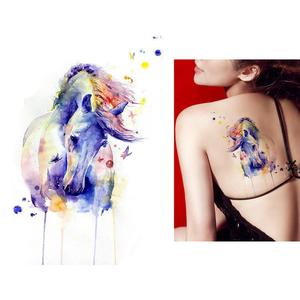 300x300 1x Diy Body Art Temporary Tattoo Colorful Animals Watercolor