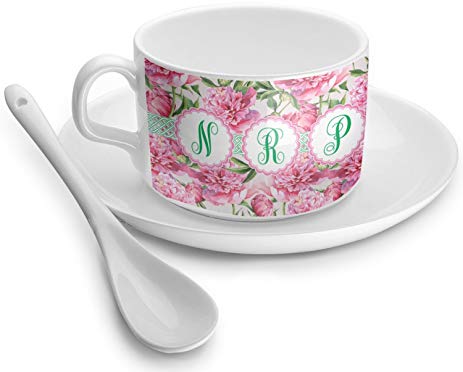 463x372 Watercolor Peonies Tea Cup (Personalized) Coffee