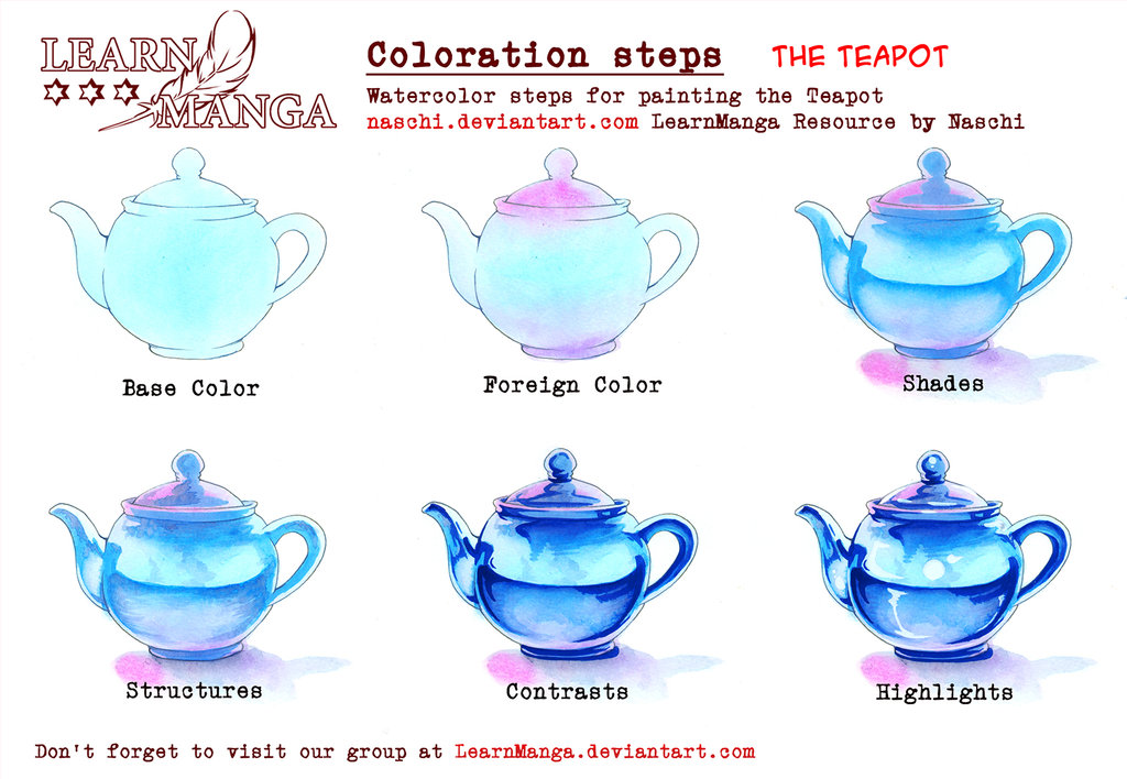 1024x708 Learnmanga Watercolorsteps Teapot By Naschi