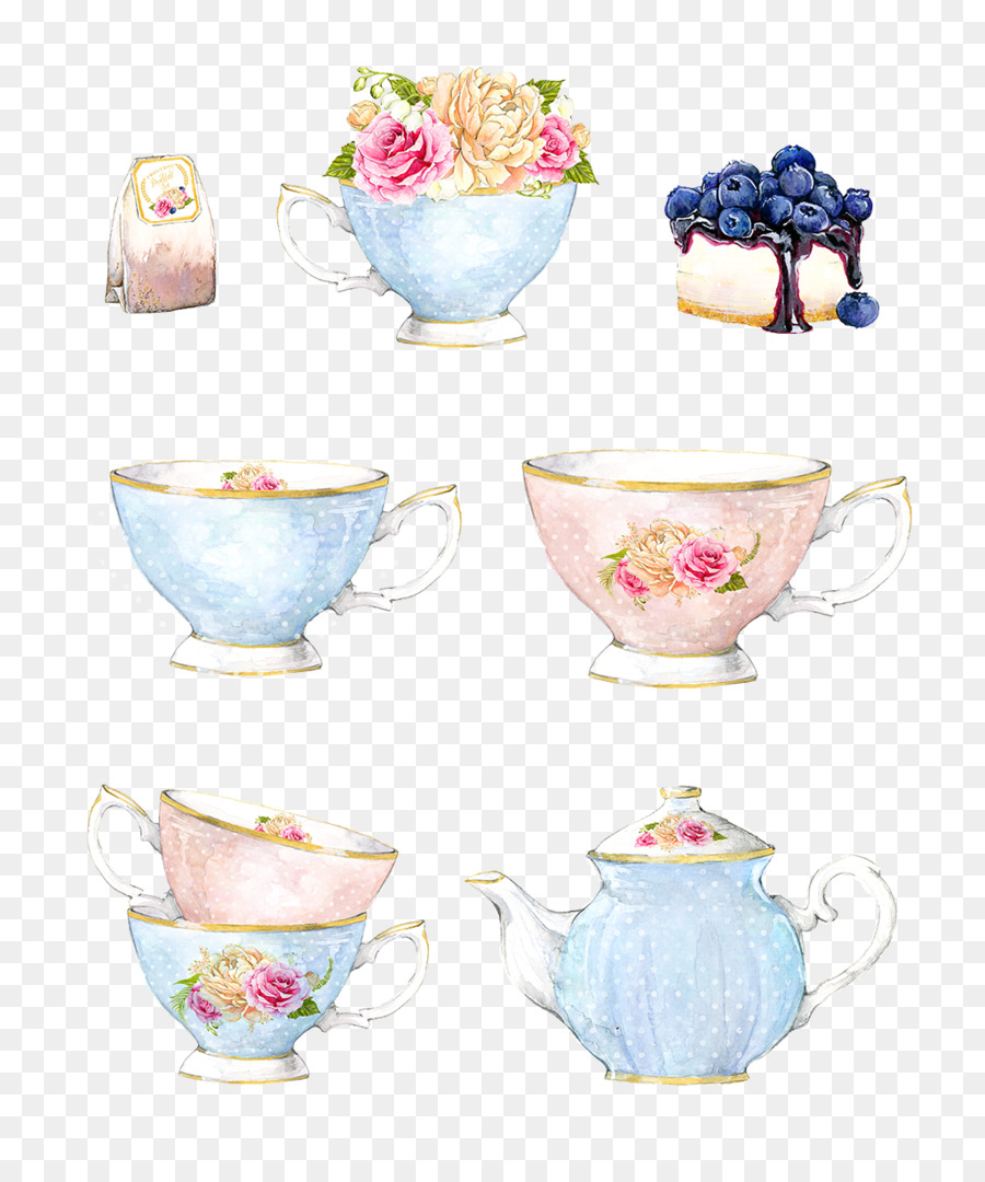 900x1080 Teapot Yum Cha Watercolor Painting