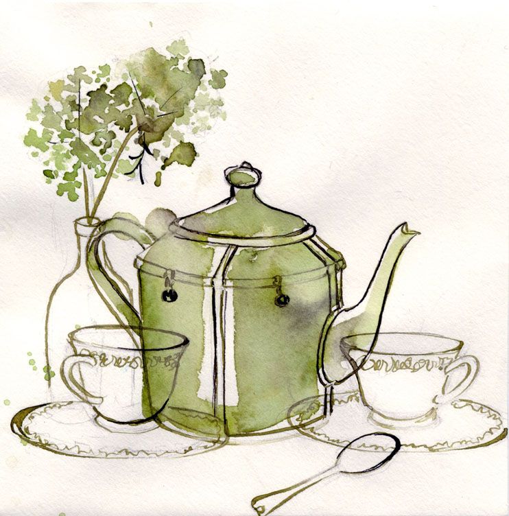 742x752 Green Teapot