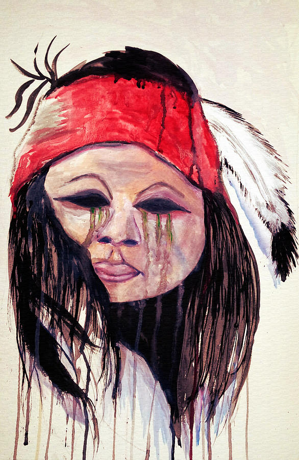 586x900 Watercolor Painting Of Apache Tears By Ayasha Loya Painting By