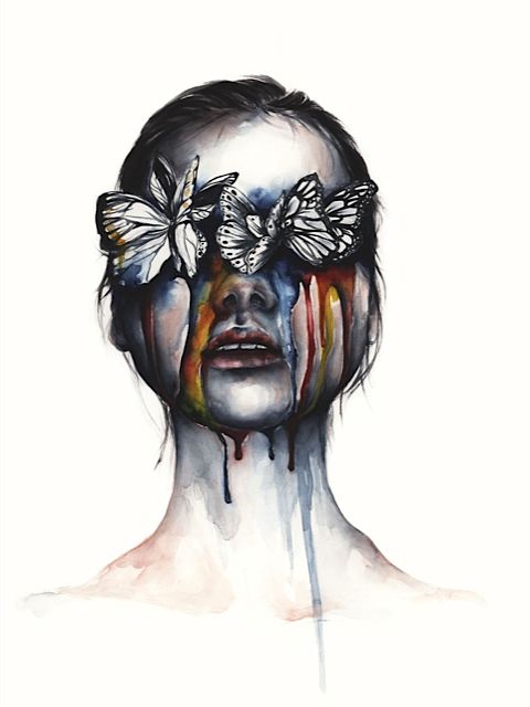 480x640 Watercolor Tears By Drawing