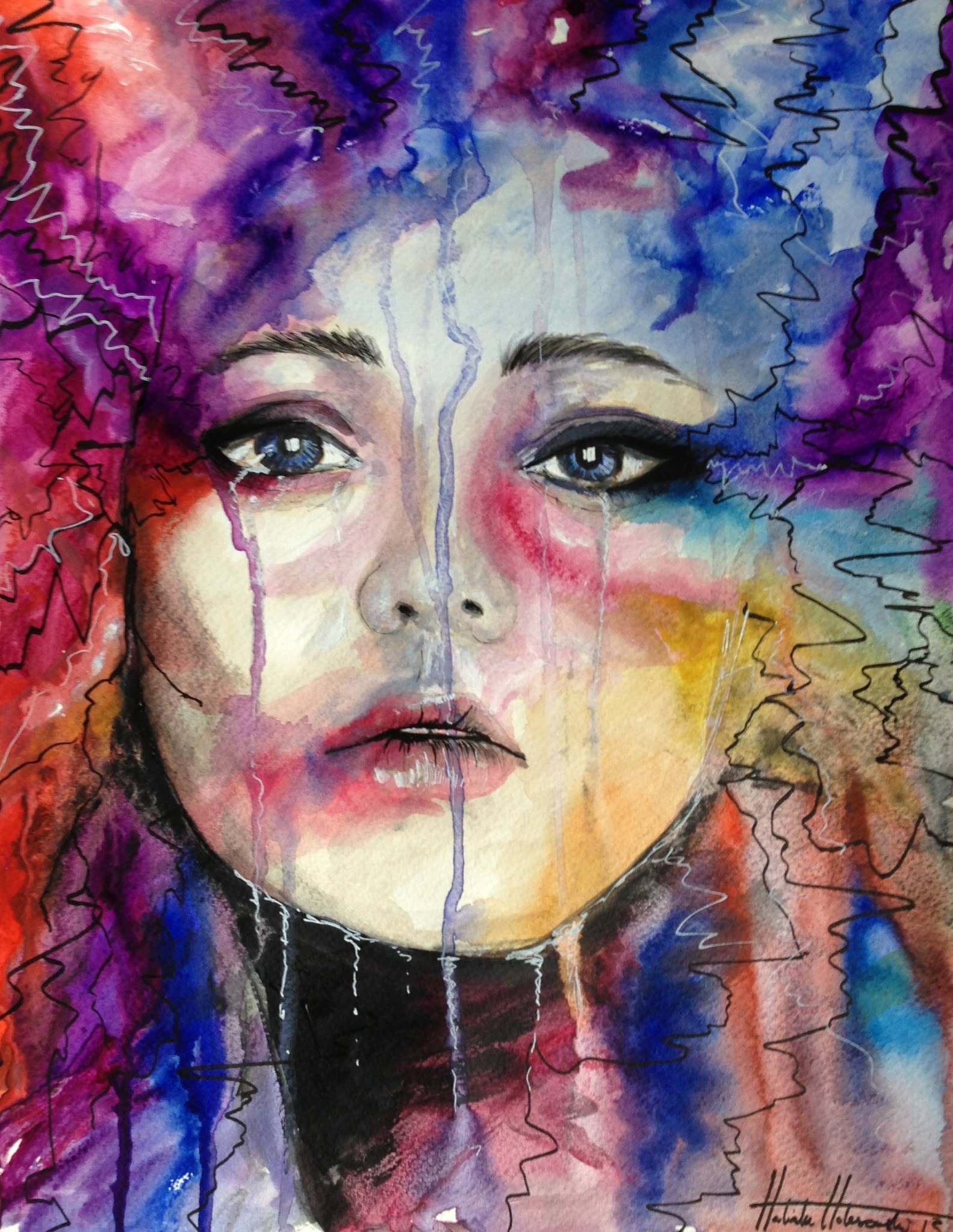 1583x2047 Colourful Tears Watercolour