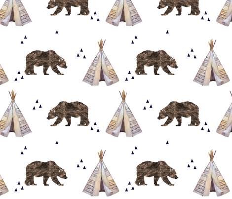 470x403 Watercolor Bears And Teepee Giftwrap