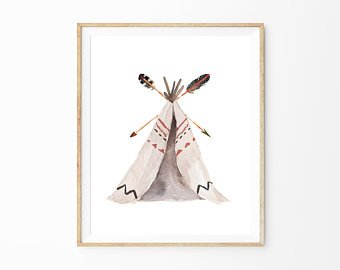 340x270 Watercolor Teepee Etsy