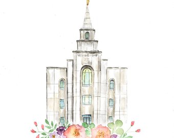 340x270 Lds Temple Watercolor Ogden Utah Lds Temple Etsy
