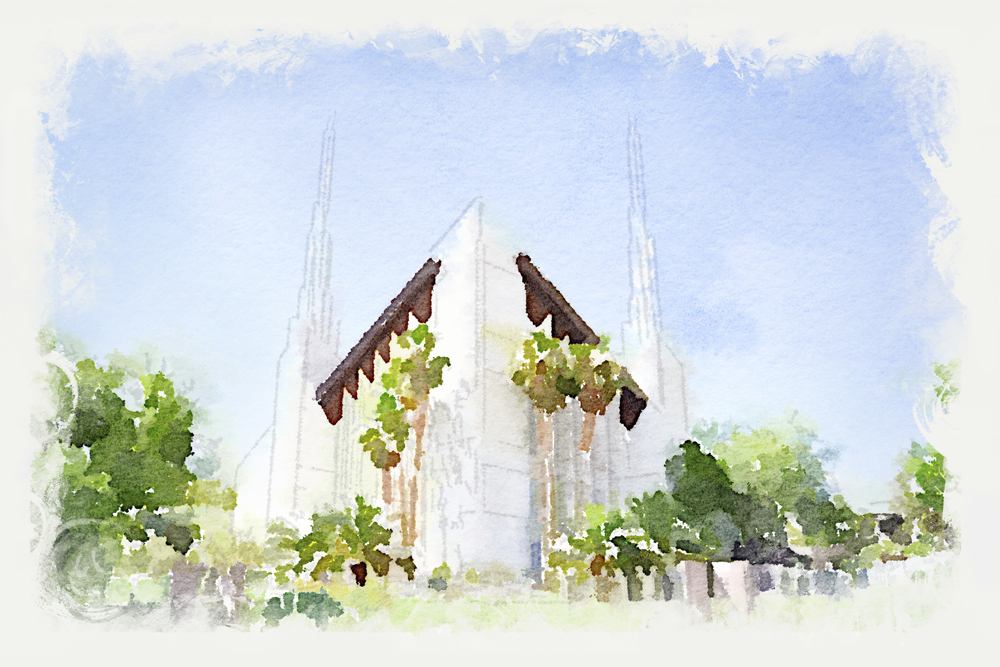 1000x667 Las Vegas Temple Watercolor Print In Temple ( D