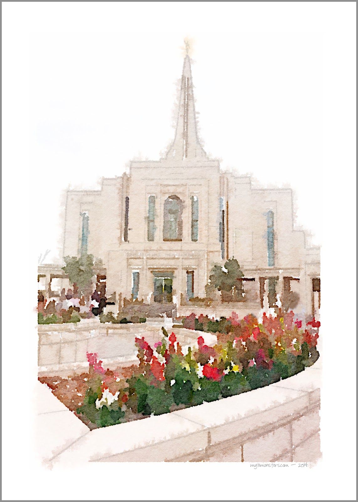 1143x1600 My 3 Monsters Gilbert Lds Temple Watercolor Art{Free Printable!}