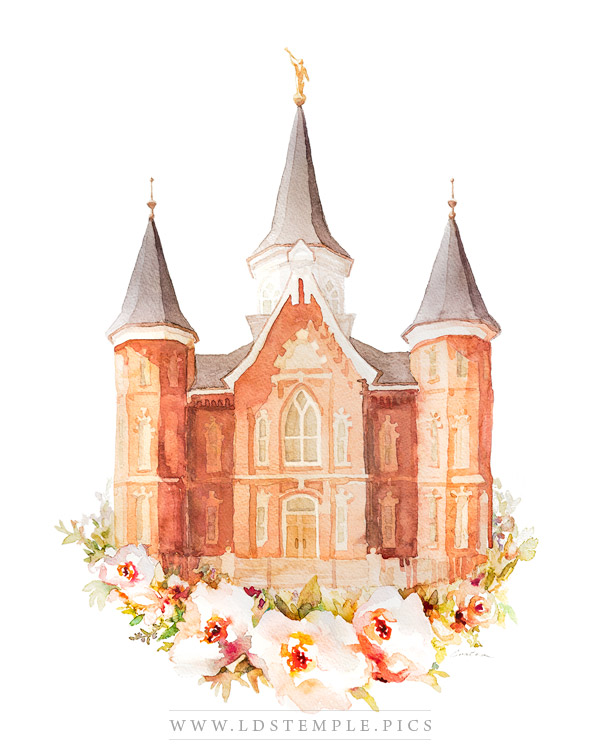600x750 Provo City Center Temple Watercolor Painting