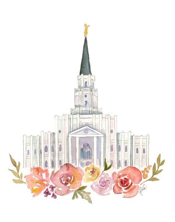 570x725 Houston Texas Lds Temple Watercolor By Sweetnsandy On Etsy Lds