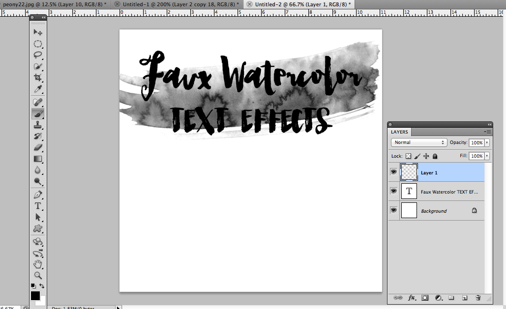 1029x629 Watercolor Text Effect In Graphic Design
