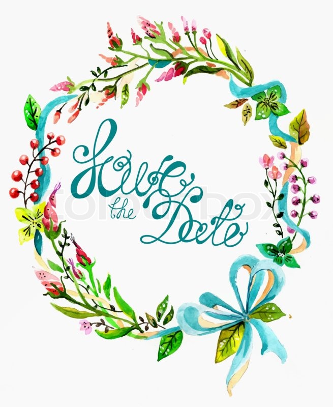 655x800 Watercolor Floral Frame, Colorful Natural Illustration With Text