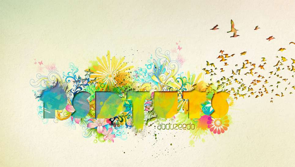 964x546 Watercolor Text Wallpaper