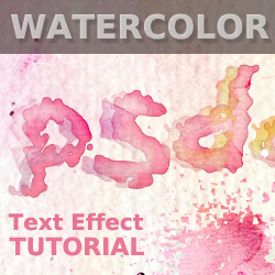 250x250 Watercolor Stain Text In Photoshop