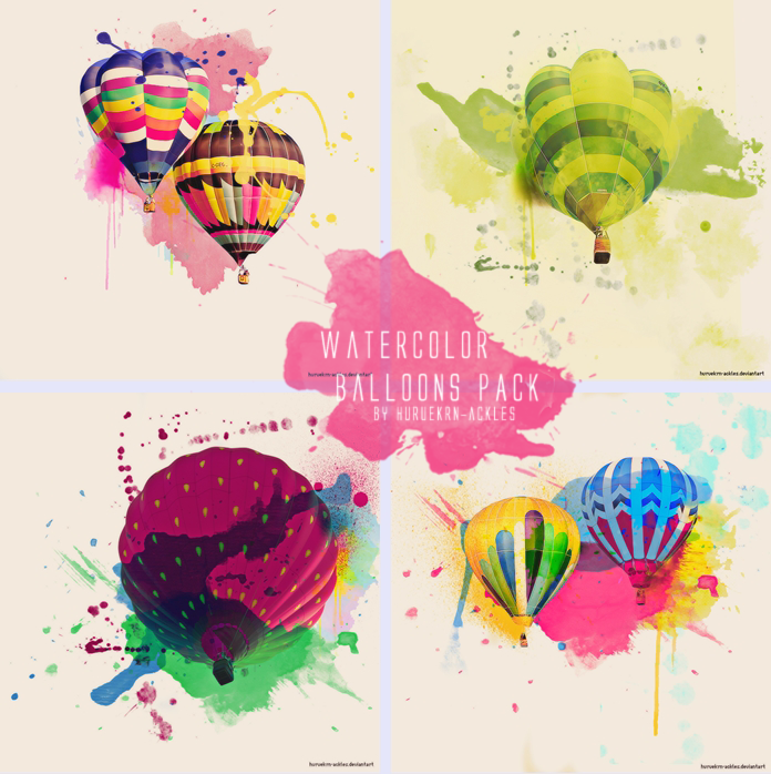 696x698 Watercolor Balloons Texture Pack By Huruekrn Ackles