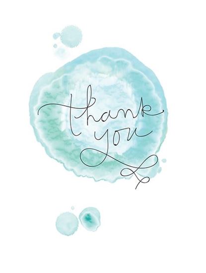 415x550 Note Card Watercolor Blue Thank You