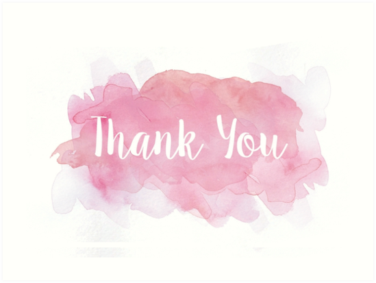 549x413 Thank You Watercolor Greeting Card Art Prints By Rachelemery