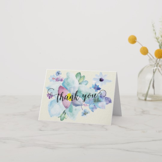 540x540 Blue Amp Purple Watercolor Thank You Note
