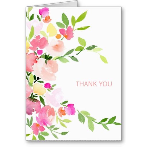 512x512 Floral Watercolor Thank You Card Watercolor Tuts And