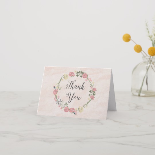 540x540 Roses Watercolor Thank You Card