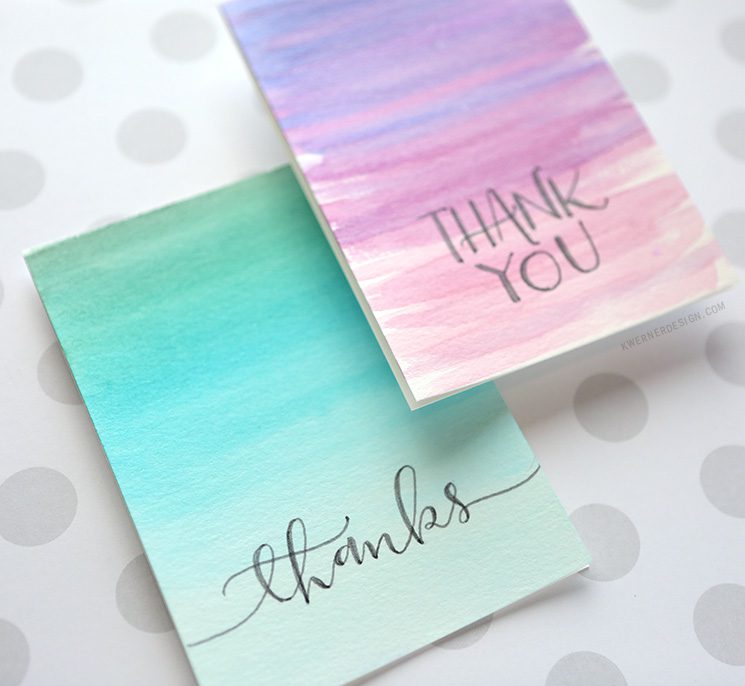 745x686 Easy Diy Thank You Cards Watercolor) Kwernerdesign Blog