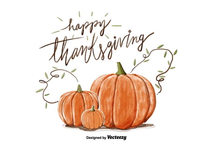700x490 Thanksgiving Pumpkin Watercolor Vector