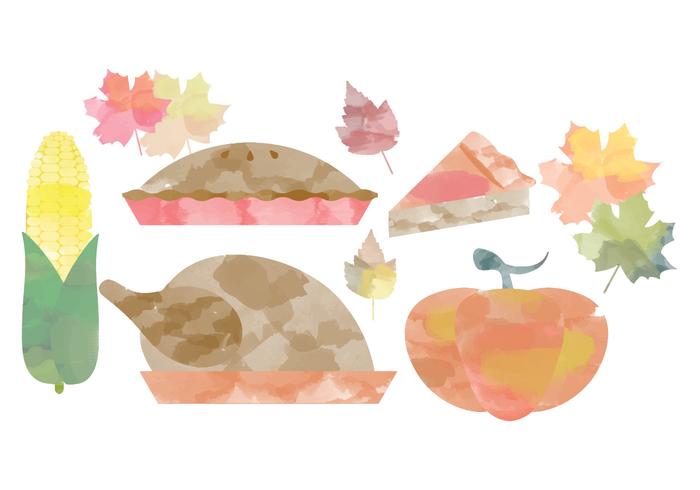700x490 Thanksgiving Watercolor Vectors