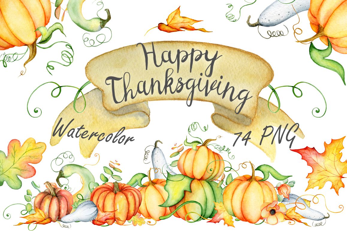 1158x772 Thanksgiving Pumpkins Fall Watercolor Autumn Clipart