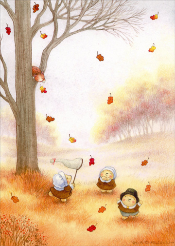 360x504 Pilgrim Bears Playing Mary Melcher Thanksgiving Card By Recycled