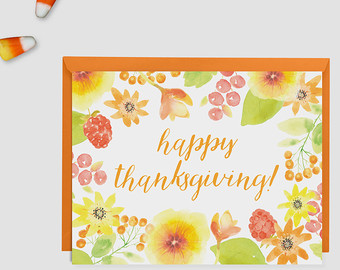 340x270 Watercolor Thanksgiving Card Festival Collections