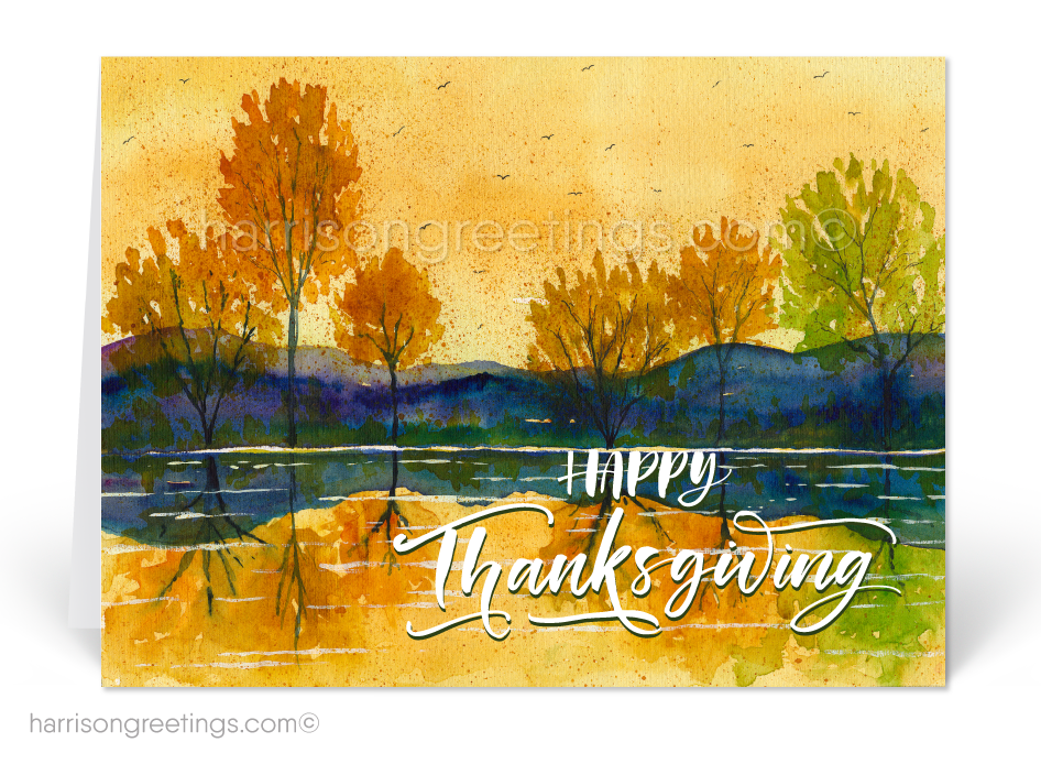 946x704 Watercolor Thanksgiving Cards For Customers [Tg312] Harrison