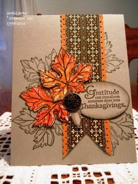 450x600 Handmade Thanksgiving Card By Jj Rubberduck Kraft Base
